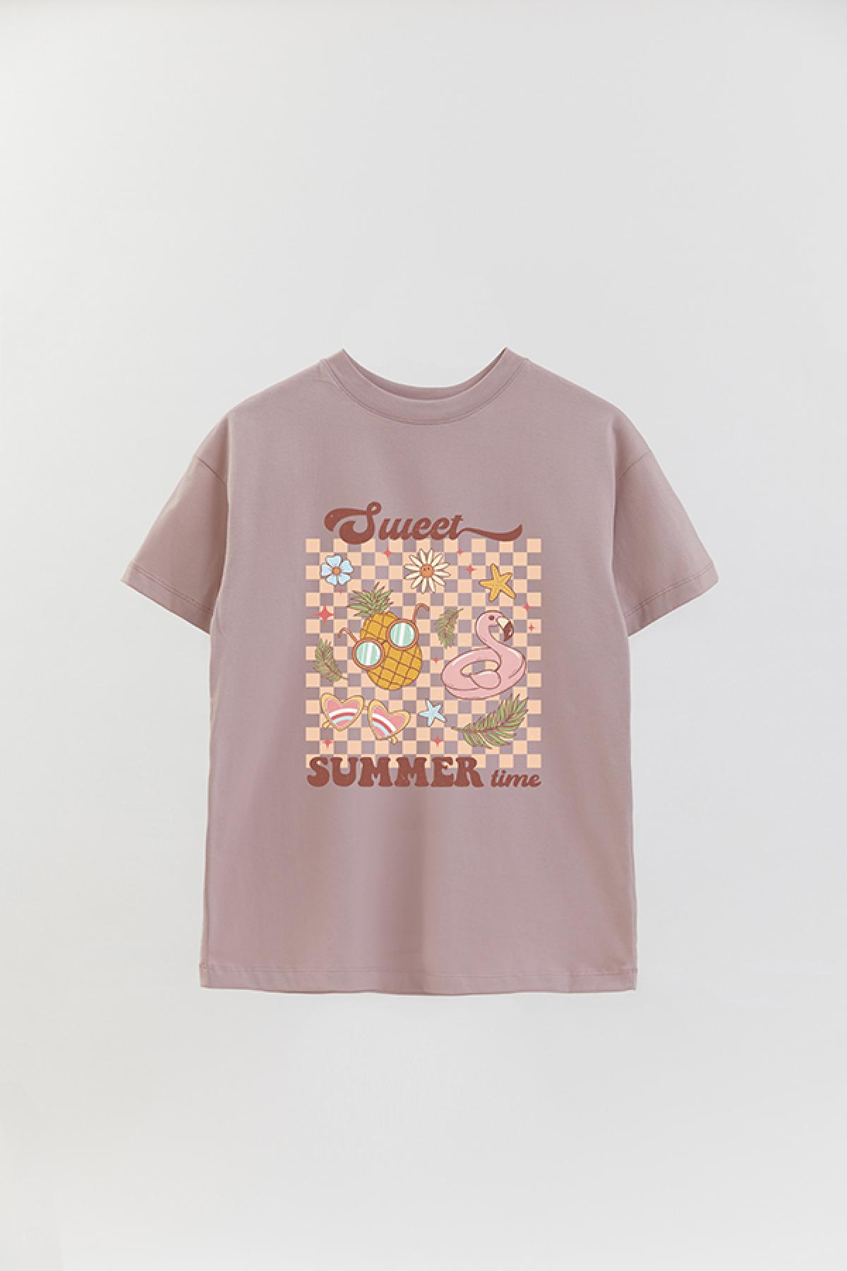 REMERA OVER ESTAMPADA RT SWEET SUMMER