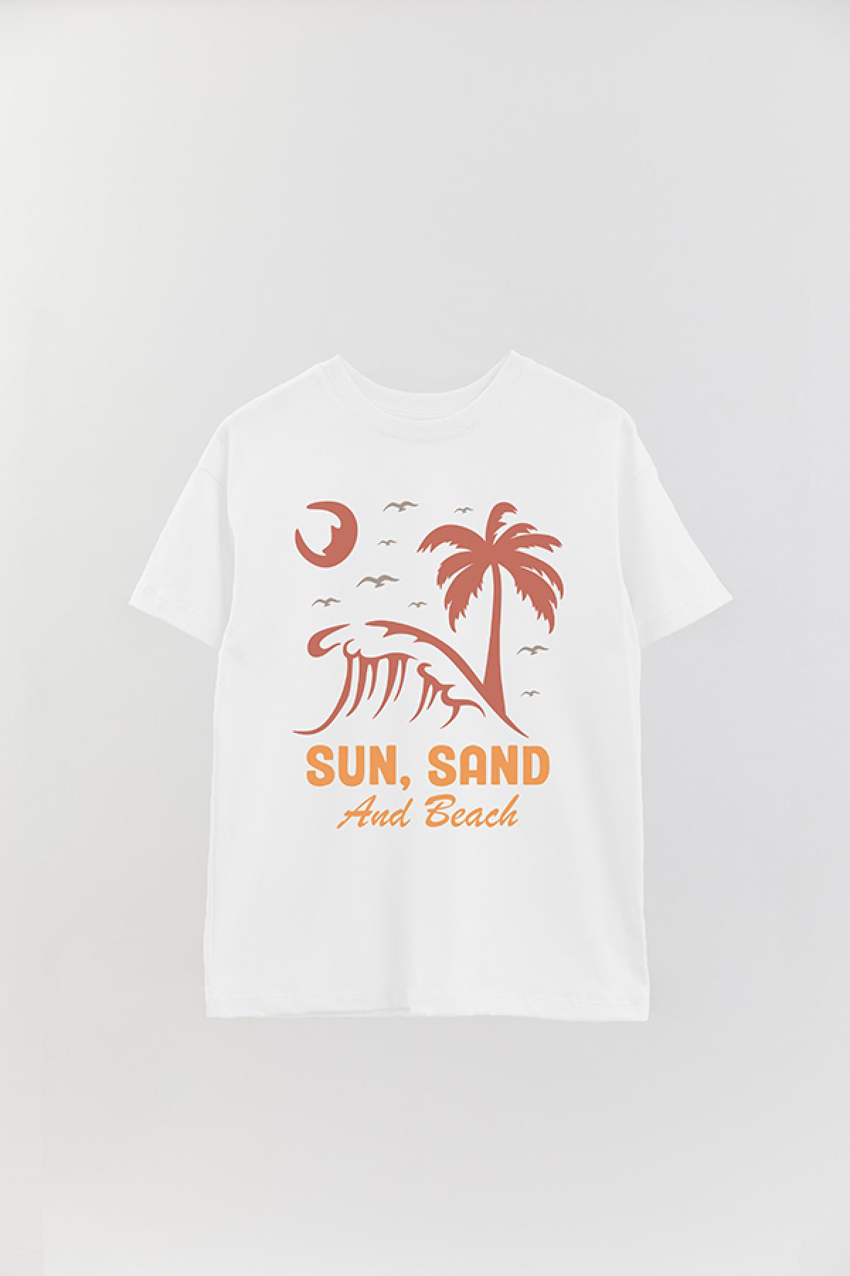 REMERA OVER ESTAMPADA SM SUN SAND AND BEACH