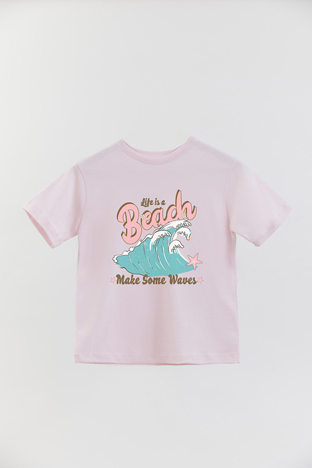 REMERA BASIC GIRL RT LIFE IS A BEACH