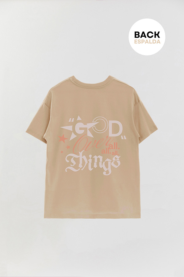 REMERA OVER ESTAMPADA UNISEX ESPALDA GOD