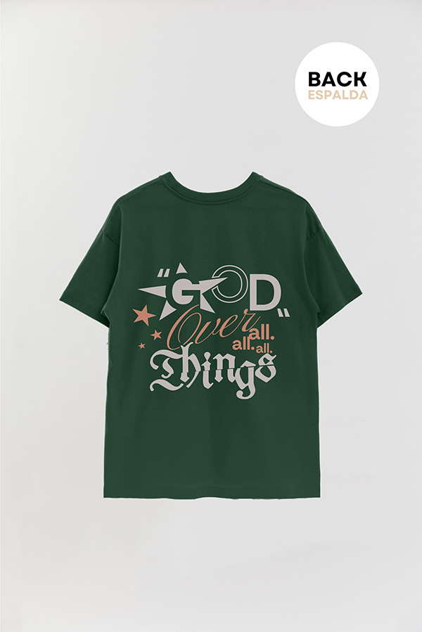 REMERA OVER ESTAMPADA UNISEX ESPALDA GOD