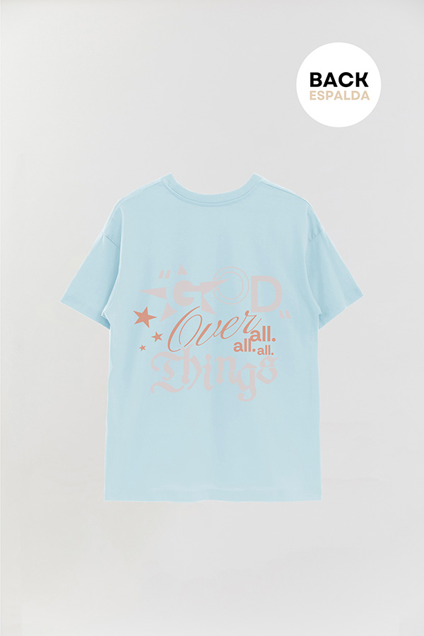 REMERA OVER ESTAMPADA UNISEX ESPALDA GOD