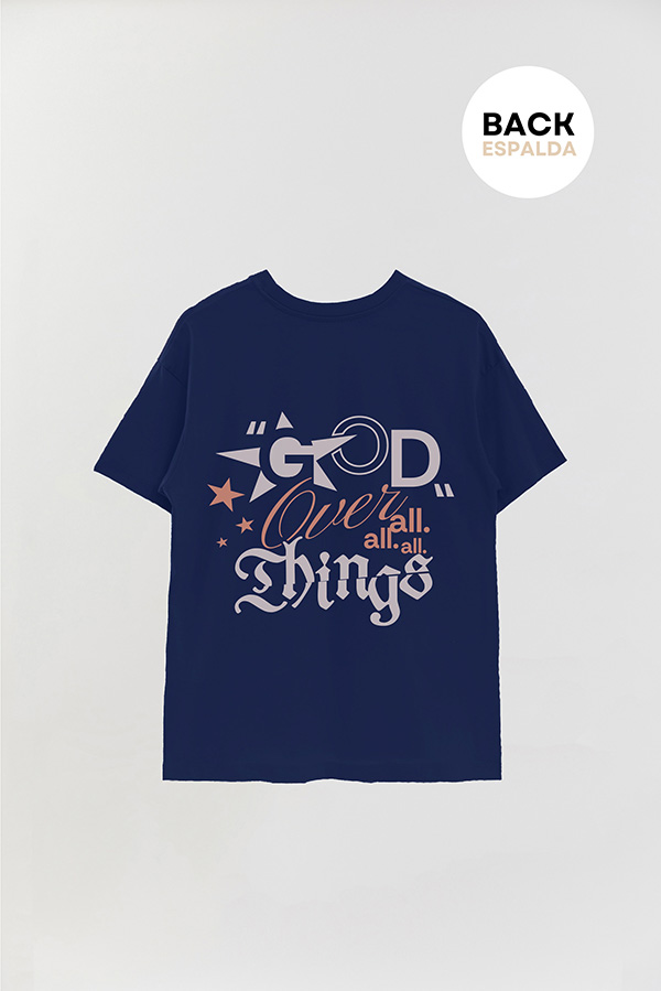 REMERA OVER ESTAMPADA UNISEX ESPALDA GOD