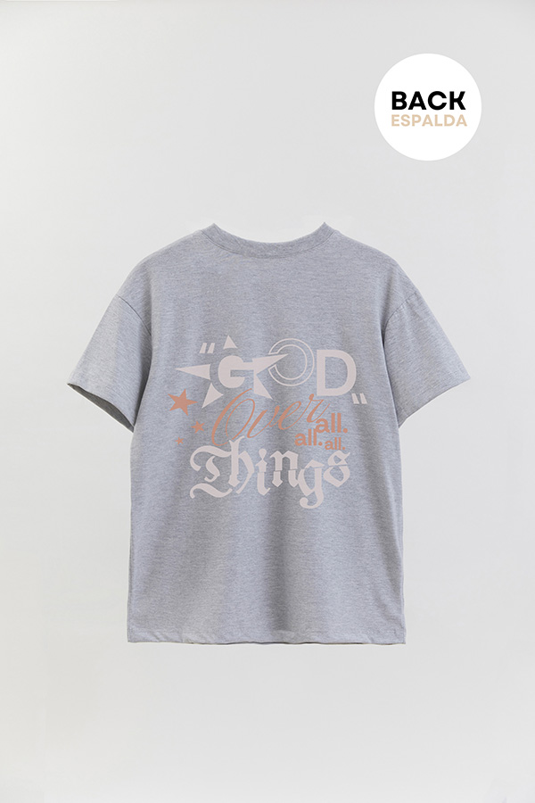 REMERA OVER ESTAMPADA UNISEX ESPALDA GOD