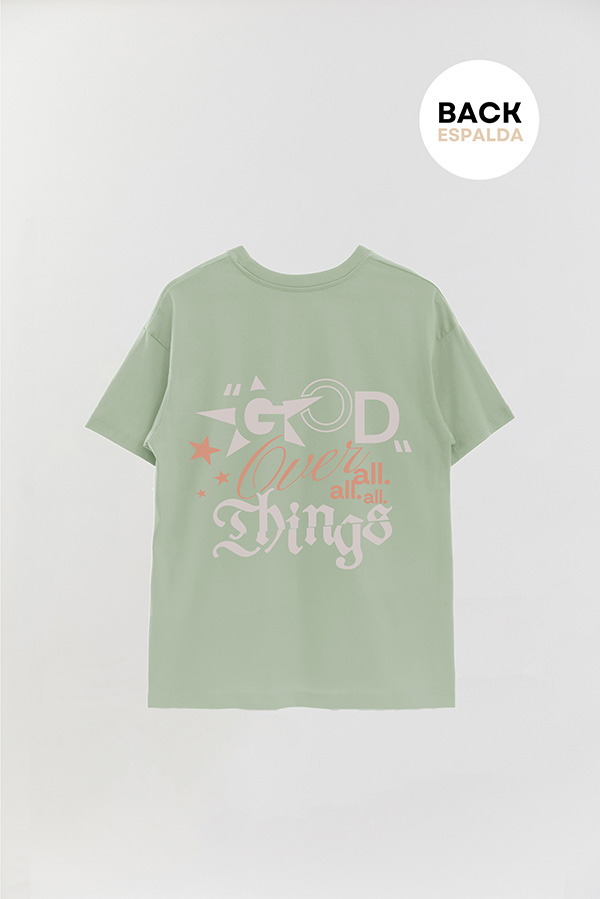 REMERA OVER ESTAMPADA UNISEX ESPALDA GOD
