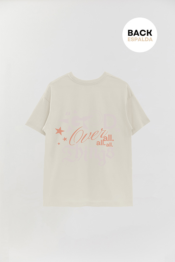 REMERA OVER ESTAMPADA UNISEX ESPALDA GOD