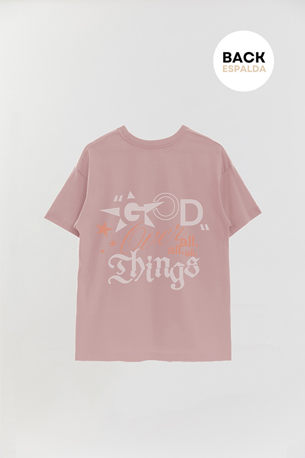 REMERA OVER ESTAMPADA UNISEX ESPALDA GOD