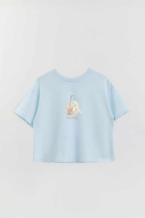 REMERA CROP ESTAMPADA COASTAL PERFECT DAY
