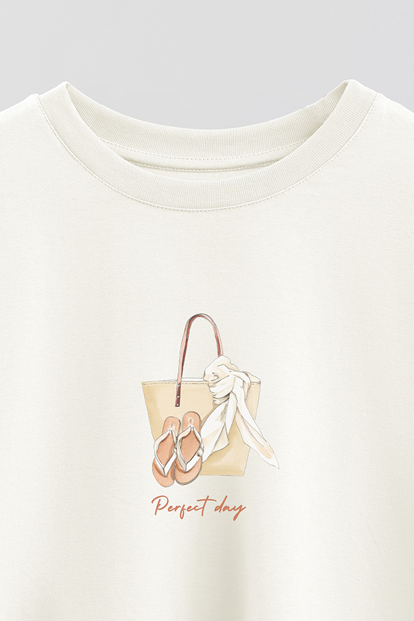 REMERA CROP ESTAMPADA COASTAL PERFECT DAY