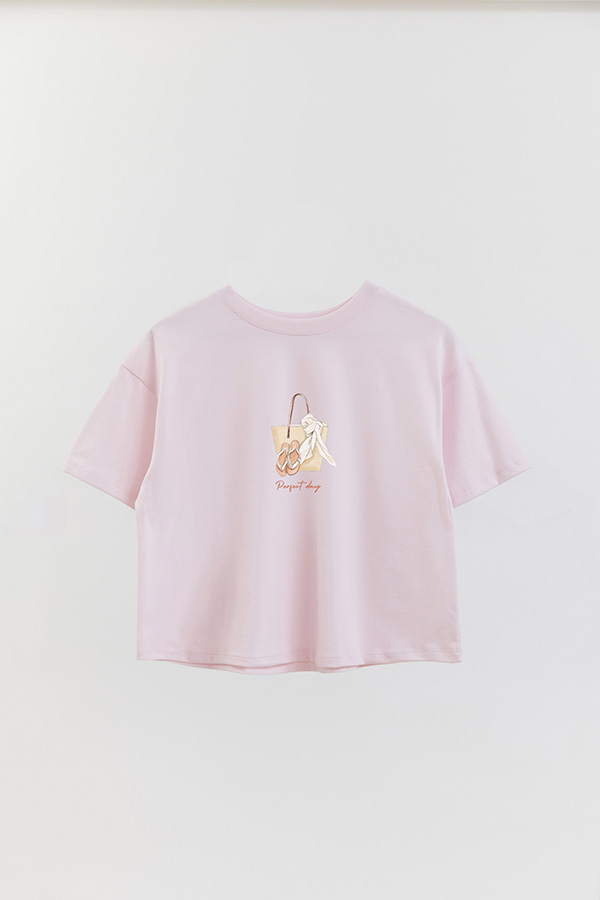 REMERA CROP ESTAMPADA COASTAL PERFECT DAY