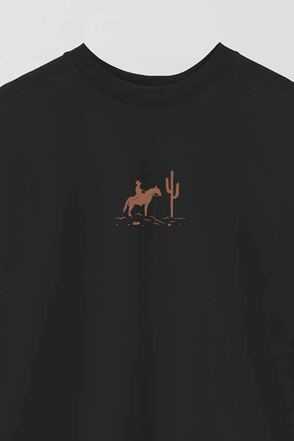 REMERA OVER ESTAMPADA WESTERN WILD WEST COWBOY