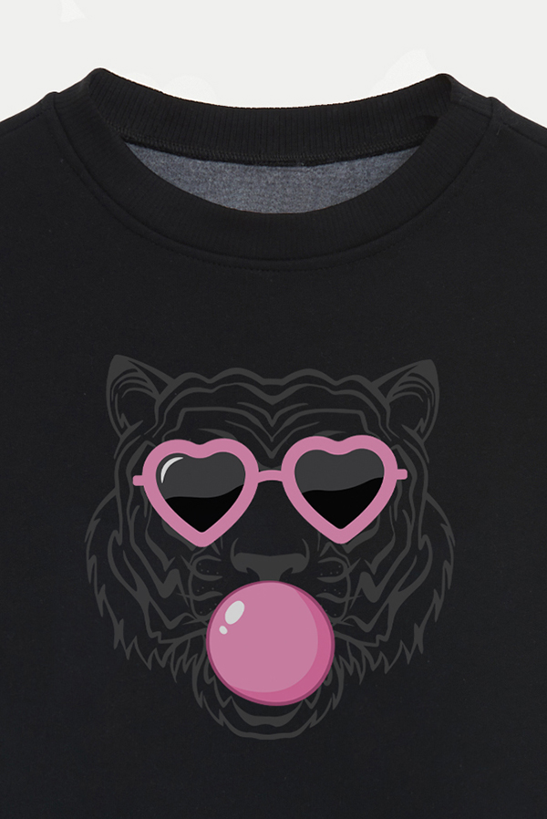 BUZO CROP ESTAMPADO ANIMAL PRINT TIGER GUM