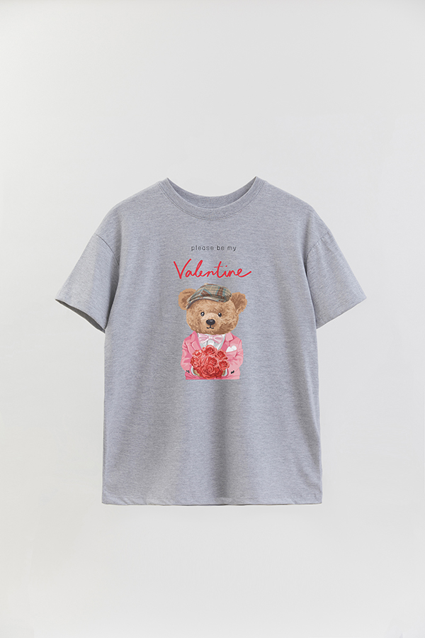 REMERA OVER ESTAMPADA UNISEX TEDDY PLEASE BE MY VALENTINE