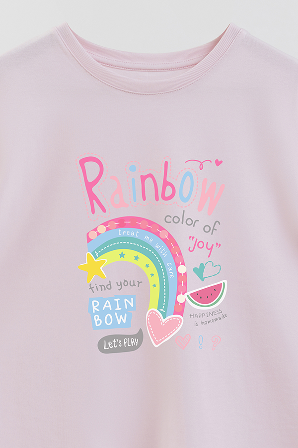 REMERA GIRL OVER RAINBOW JOY