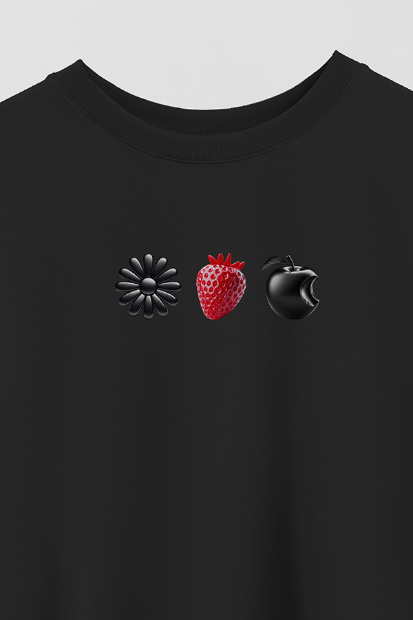 REMERA CROP ESTAMPADA ANTI VALENTINE SWEET BLACK LOVE