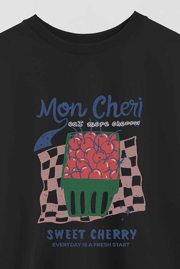 REMERA CROP ESTAMPADA MON CHERI