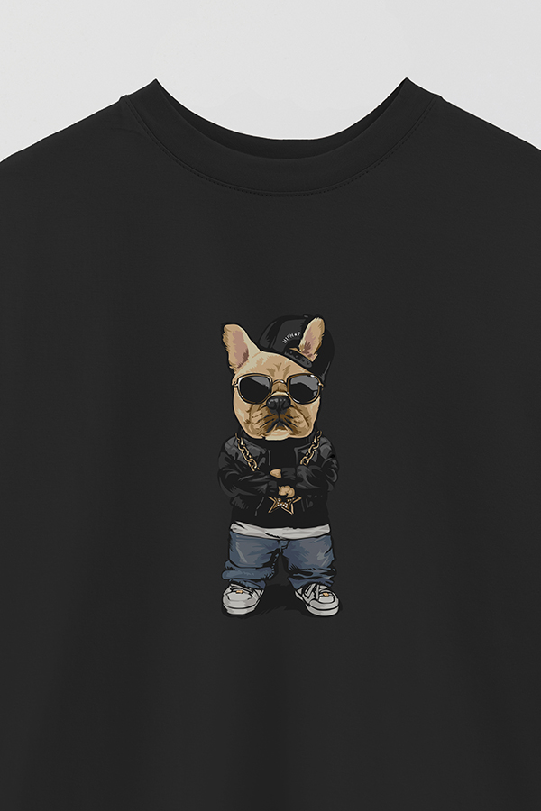 REMERA OVER ESTAMPADA DOG STAR