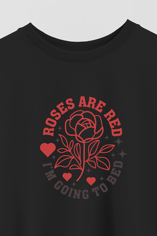 REMERA CROP ESTAMPADA RED VALENTINE ROSE ARE RED