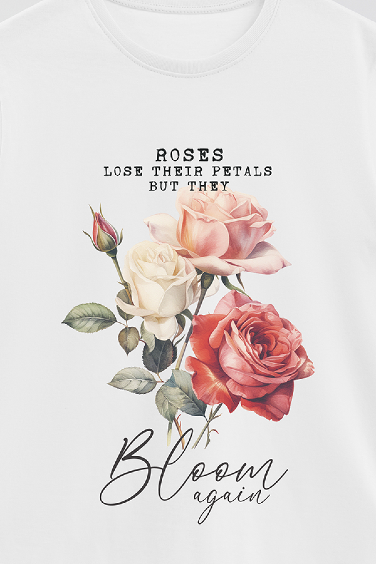 REMERA BASICA ESTAMPADA FLO2 ROSES LOSE THEIR PETALS