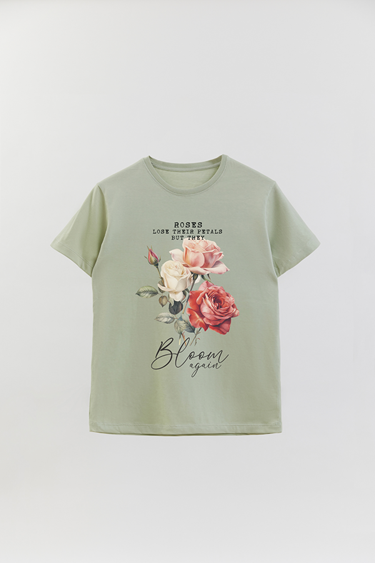 REMERA BASICA ESTAMPADA FLO2 ROSES LOSE THEIR PETALS