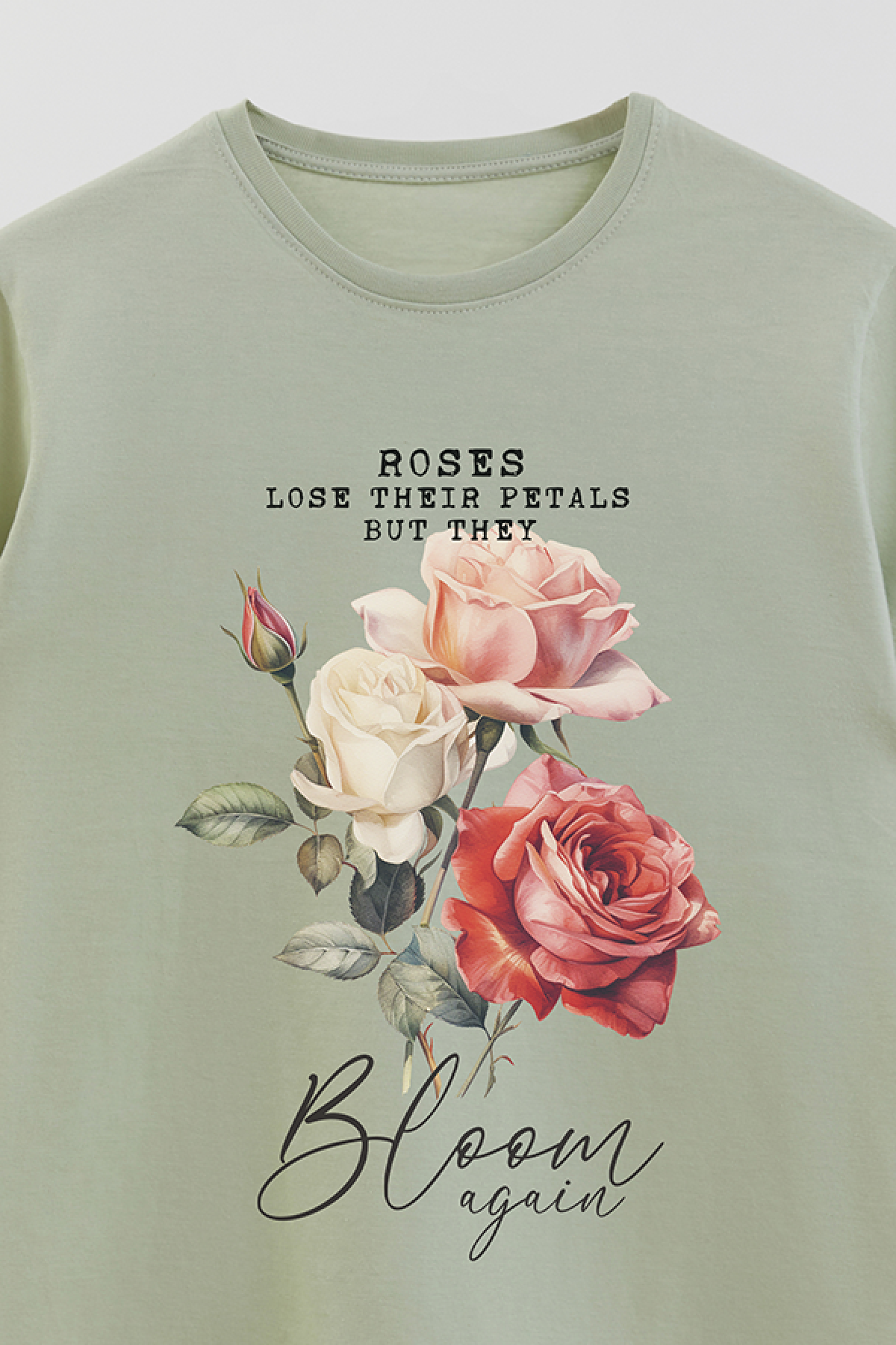 REMERA BASICA ESTAMPADA FLO2 ROSES LOSE THEIR PETALS