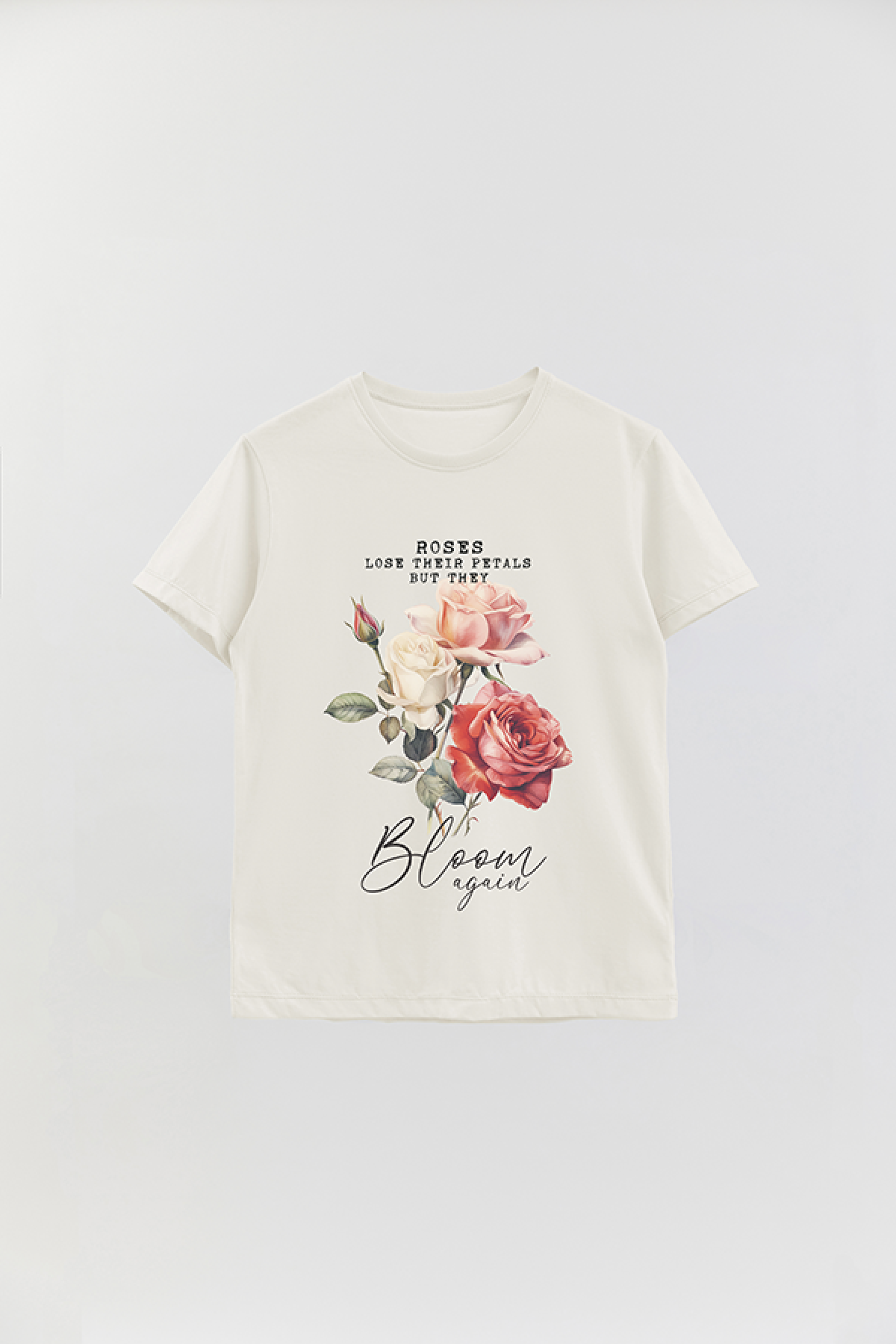 REMERA BASICA ESTAMPADA FLO2 ROSES LOSE THEIR PETALS