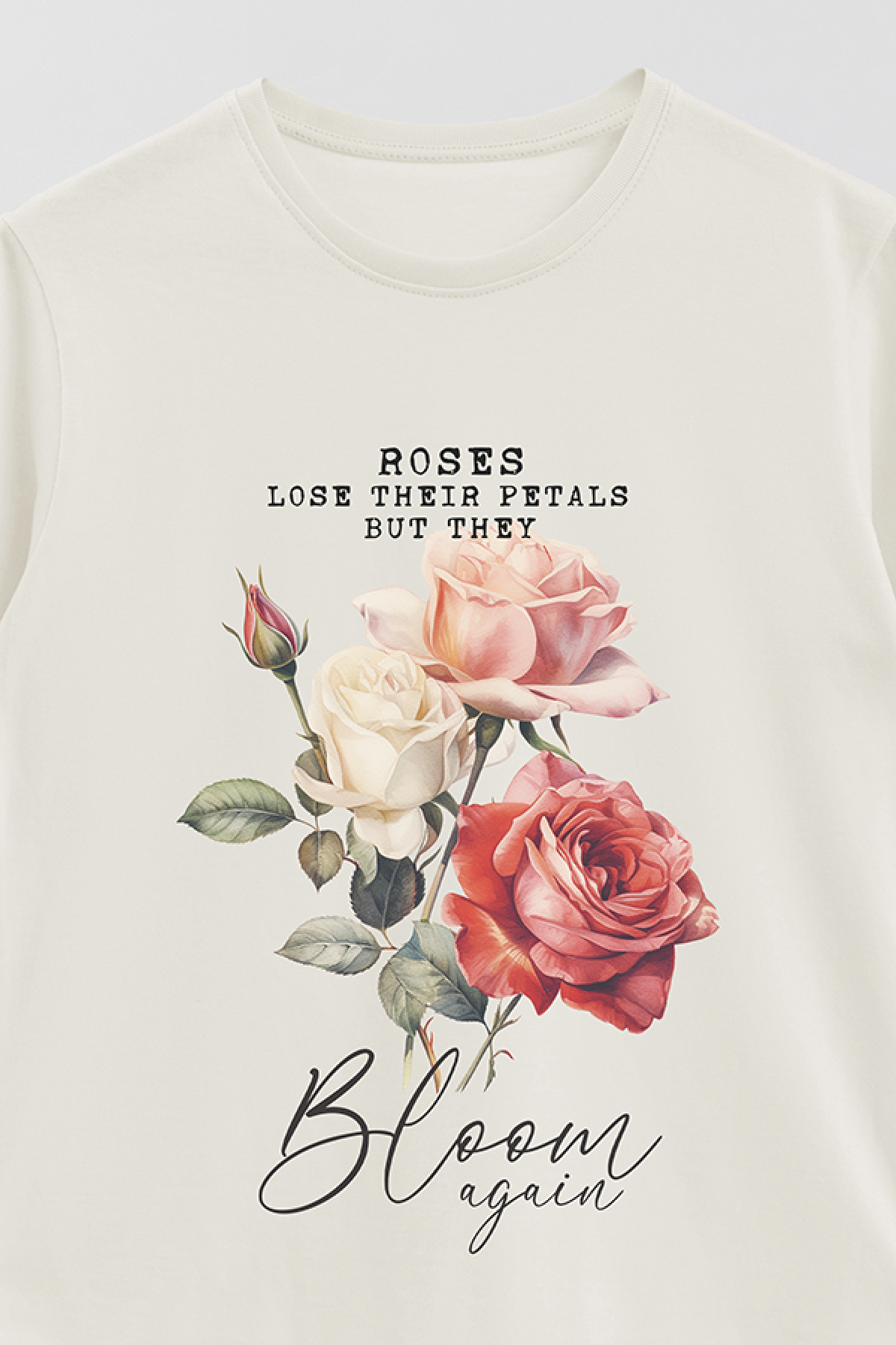 REMERA BASICA ESTAMPADA FLO2 ROSES LOSE THEIR PETALS