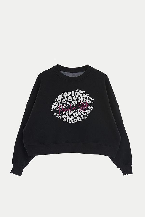 BUZO CROP ESTAMPADO ANIMAL PRINT PROWL IN STYLE