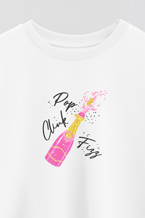 REMERA CROP ESTAMPADA NEW YEAR CHAMPAGNE