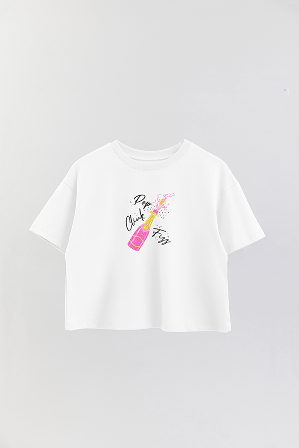 REMERA CROP ESTAMPADA NEW YEAR CHAMPAGNE