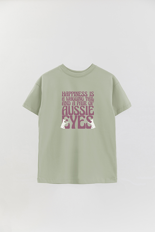 REMERA OVER ESTAMPADA DOG HAPPINESS IS A WAGGING TAIL