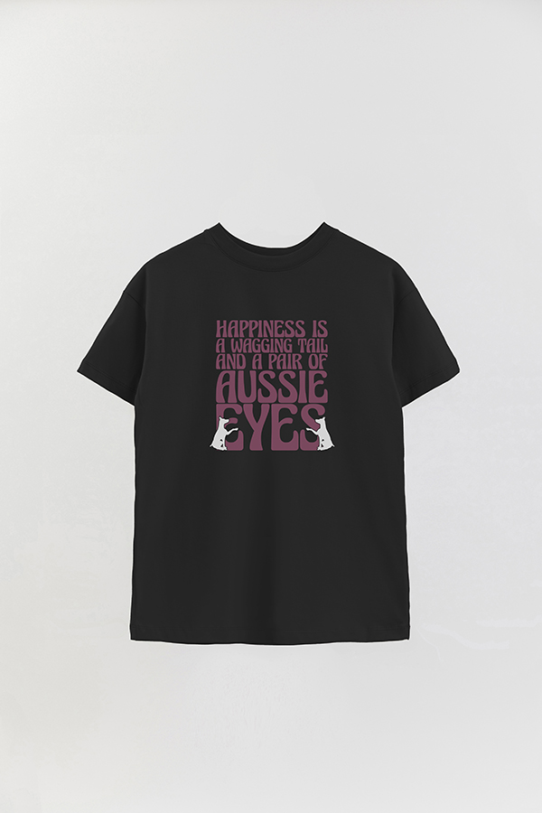 REMERA OVER ESTAMPADA DOG HAPPINESS IS A WAGGING TAIL