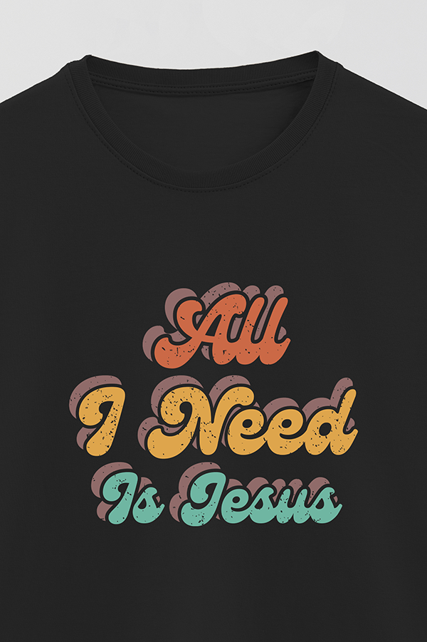 REMERA BASICA UNISEX RT ALL I NEED IS JESUS