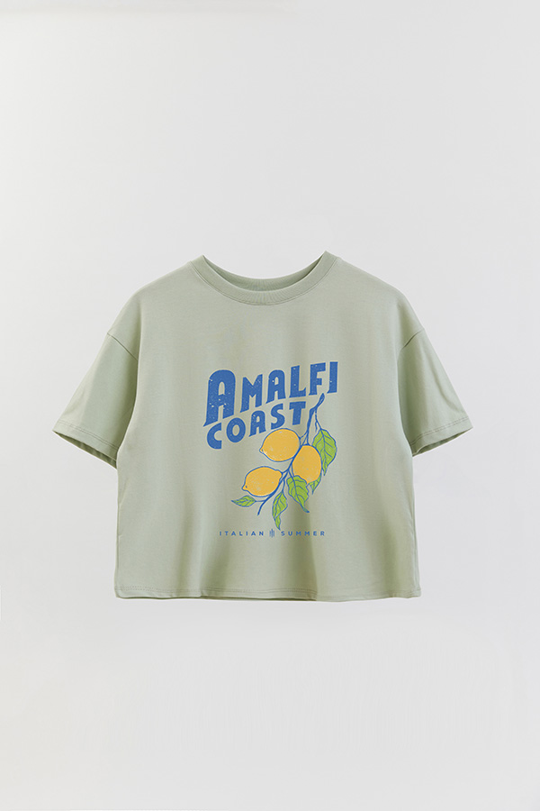 REMERA CROP ESTAMPADA LEMON AMALFI COAST