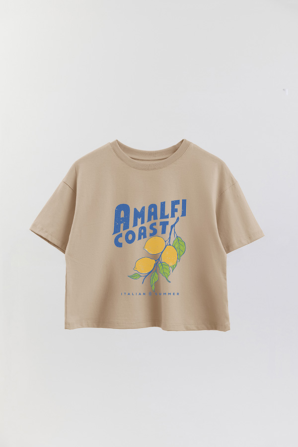 REMERA CROP ESTAMPADA LEMON AMALFI COAST