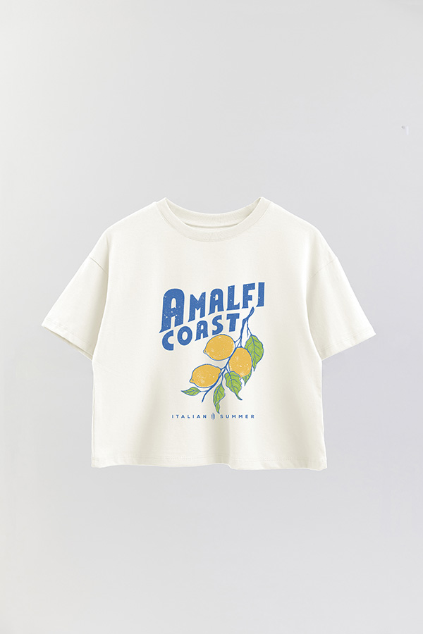 REMERA CROP ESTAMPADA LEMON AMALFI COAST