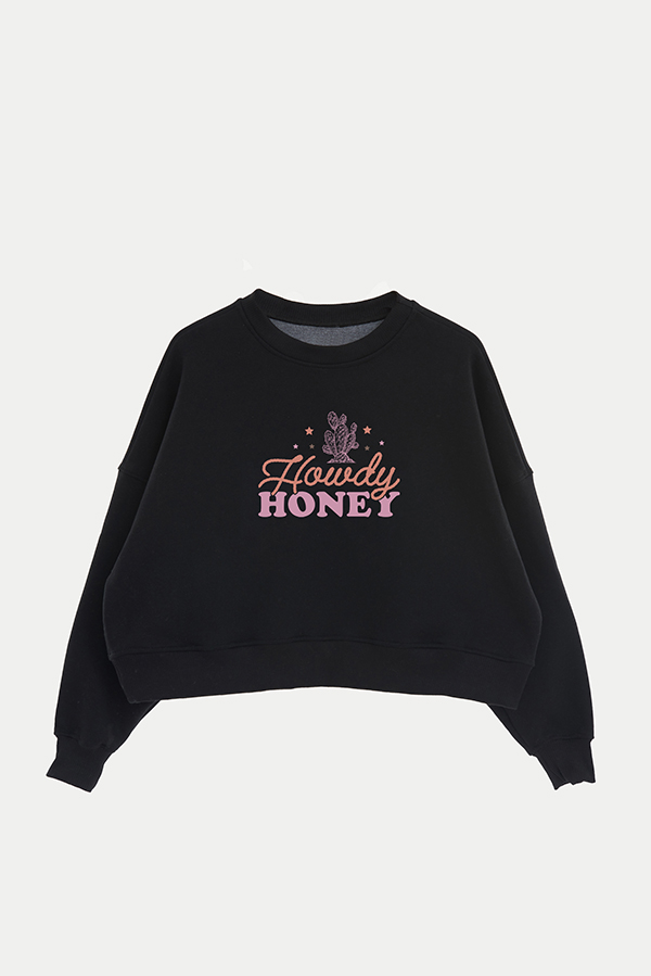 BUZO CROP ESTAMPADO WESTERN HWD HONEY