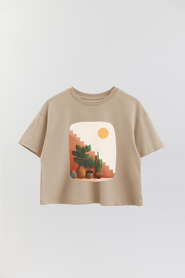 REMERA CROP ESTAMPADA ART 157