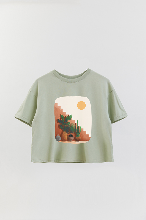 REMERA CROP ESTAMPADA ART 157