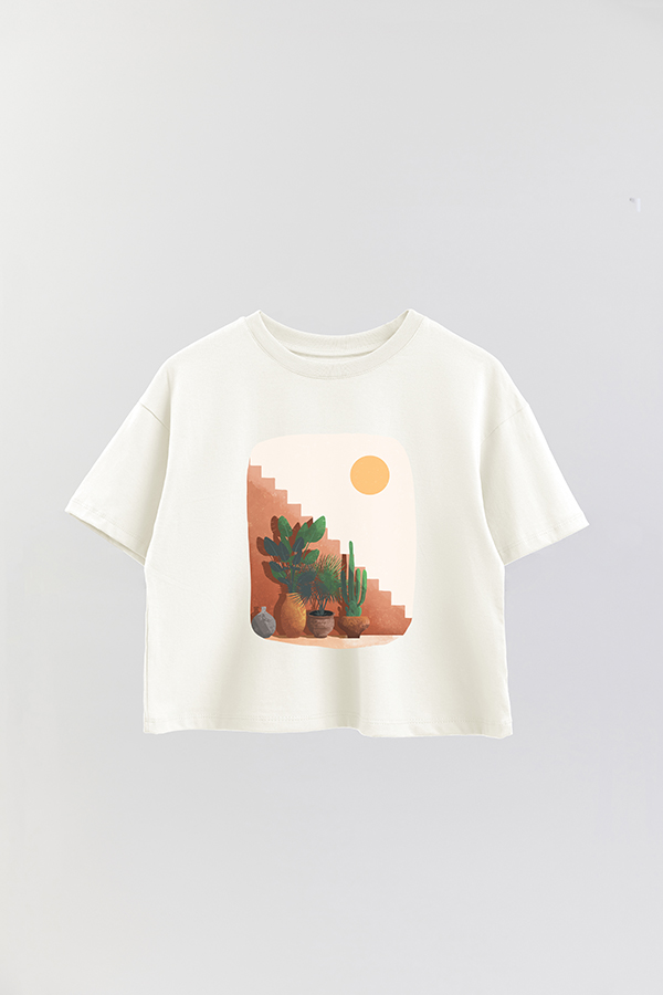 REMERA CROP ESTAMPADA ART 157