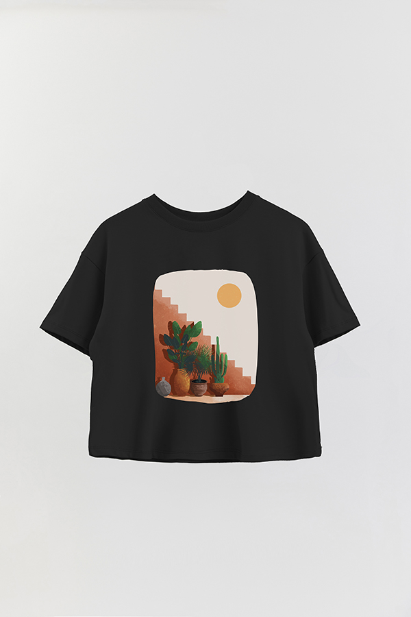 REMERA CROP ESTAMPADA ART 157