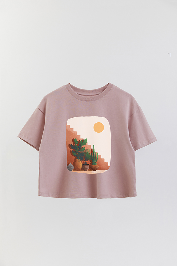 REMERA CROP ESTAMPADA ART 157