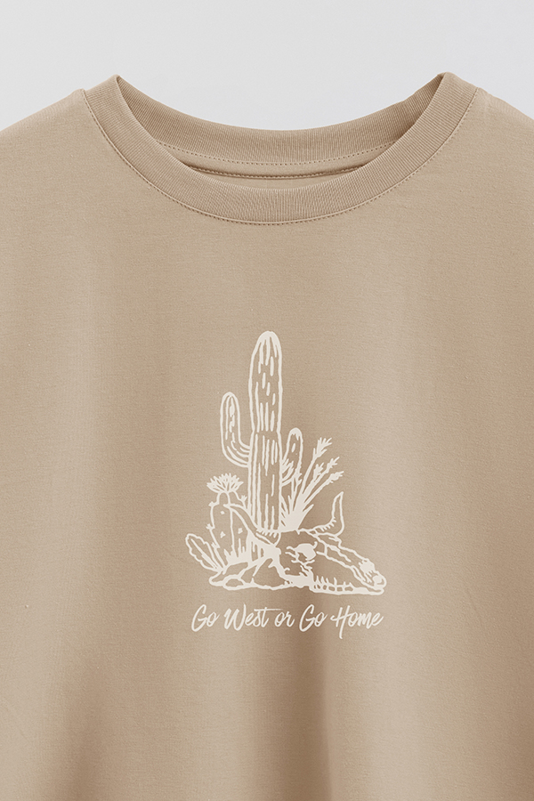 REMERA CROP ESTAMPADA COWGIRL GO WEST