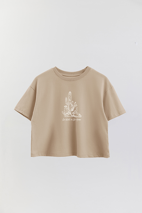 REMERA CROP ESTAMPADA COWGIRL GO WEST