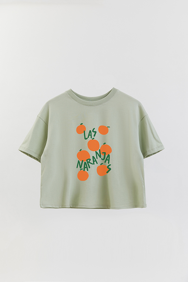 REMERA CROP ESTAMPADA ITALY LAS NARANJAS