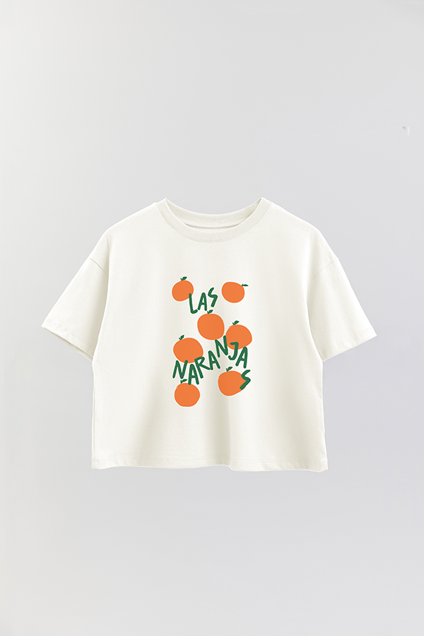 REMERA CROP ESTAMPADA ITALY LAS NARANJAS