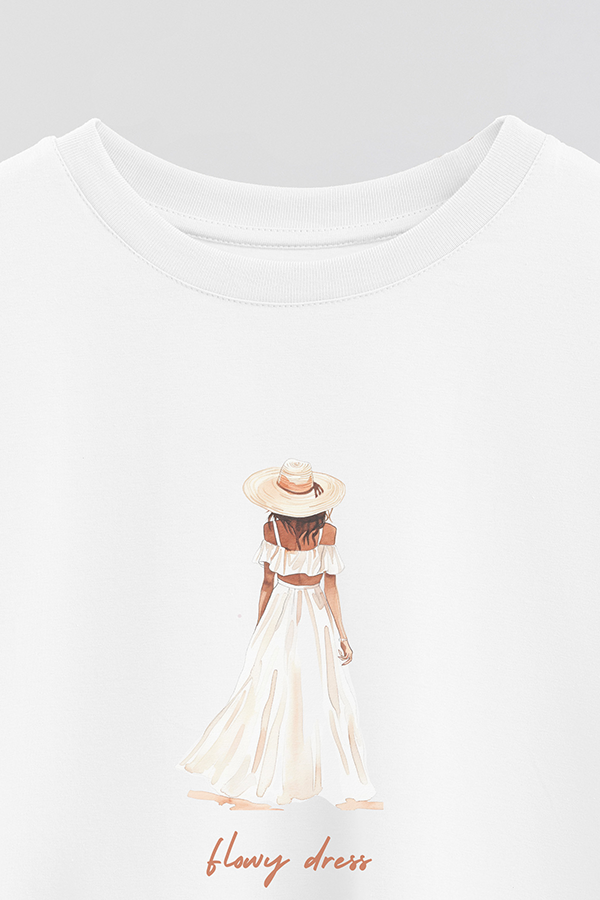 REMERA CROP ESTAMPADA COASTAL FLOWY DRESS