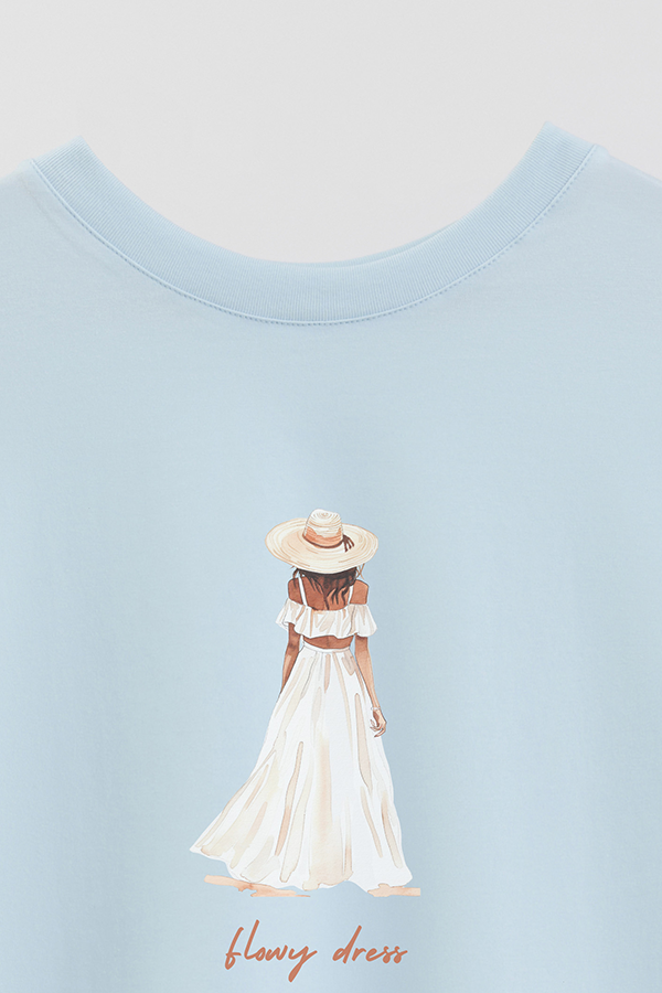 REMERA CROP ESTAMPADA COASTAL FLOWY DRESS