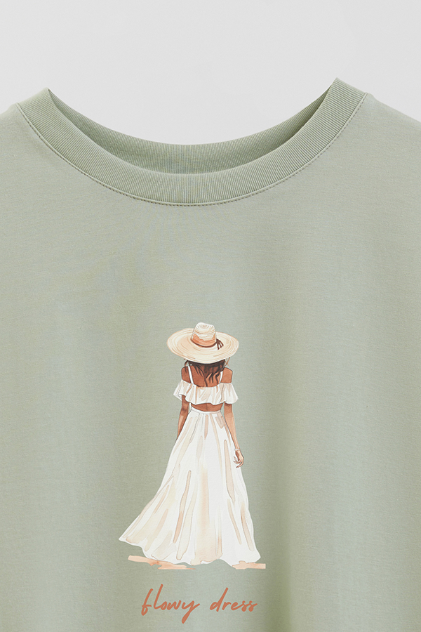 REMERA CROP ESTAMPADA COASTAL FLOWY DRESS