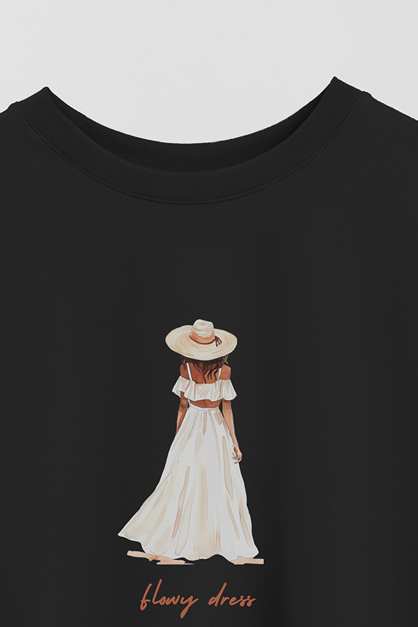 REMERA CROP ESTAMPADA COASTAL FLOWY DRESS